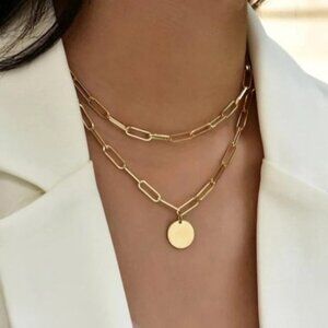 14K Gold Filled Paper Clip Gold Filled Necklace